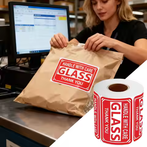 250pcs/roll Fragile Label Stickers Handle With Care Warning Signs Careful shipping Tags sticker Pack