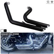 Exhaust Full System Dual Silencer Twin Slash Cut Muffler Fits For Harley Sportster XL 883 Iron 1200 