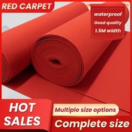 10m×1.5m Red Event Carpet Roll Aisle Runner Christmas Catwalk Decorations Waterproof Coating Runner 