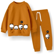 Setelan anak jogger laki-laki perempuan motif gambar hay panda lucu set sweater anak usia 1-6 tahun