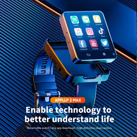 LOKMAT APPLLP 2 MAX Dual Camera Android 11 Watch Phone Wifi Videos Calls Smart Watch 4G Network Deta