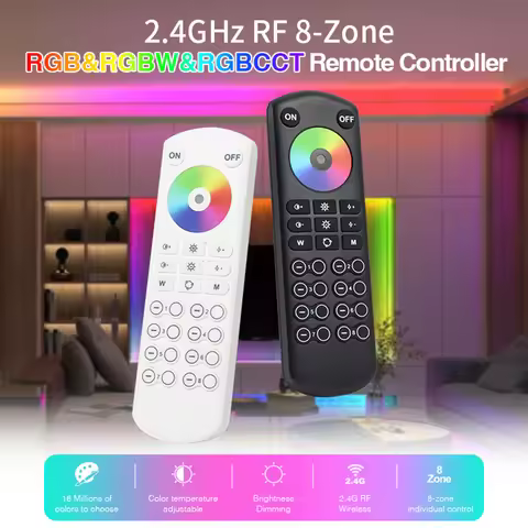 Zigbee 8-Zone Wireless Remote Controller for Outdoor Garden RGBCCT Floodlights Easy Control Reliable