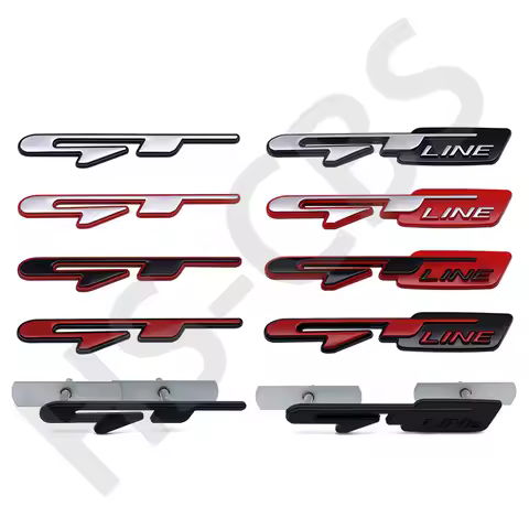 Metal GT LINE Car Front Grille Emblem GTline Rear Trunk Badge GT Stickers for K2 K3 K4 K5 Naimo Trac