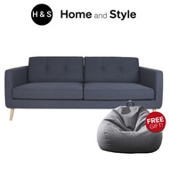 Designer Premium Sofa | 3 Seater Fabric Sofa | Scandinavian Furniture | Free Delivery