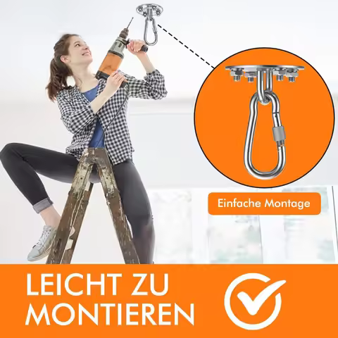 1/2Set Heavy Duty Swing Hooks 360° Rotate 500KG Capacity Stainless Steel Hook Ultra Porch Swing Hang