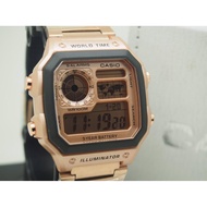 CASIO WATCH AE-1200WHD FOR MEN WORLD TIME STAINLESS STEEL