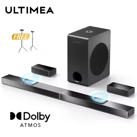 ULTIMEA 520W 5.1.2 Soundbar with Dolby Atmos for Smart TV,4K HDR Pass-through,Home Theater Wireless 
