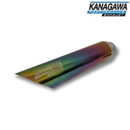 KANAGAWA Bamboo Car Exhaust Pointed Rainbow Bass Round Gahar Stainless Steel Outlet 3inch Inlet 2inc