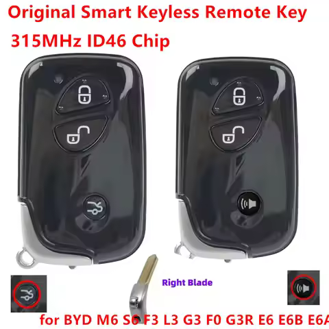 Original for BYD M6 S6 F3 L3 G3 F0 G3R E6 E6B E6A Smart Keyless Remote Key Fob 315MHz ID46 Chip 3 Bu
