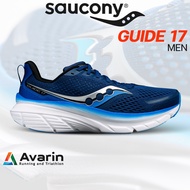 Saucony Guide 17 Men (ฟรี! โปรแกรมซ้อม) รองเท้าวิ่งถนนสำหรับคนข้อเท้าล้ม เท้าแบน หน้านุ่ม รองรับแรงก