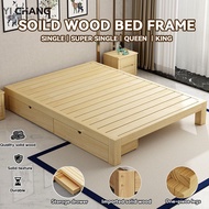 YICHANG Tatami Bed Frame Solid Wood Single Bed Frame With Storage Rental Room