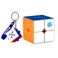 GAN 249 V2 รูบิก รูบิค 2x2 ลูกบาศก์ความเร็ว Gan Cube Mini ของเล่นปริศนาลูกบาศก์2x2x2ลูกบาศก์มายากล ข
