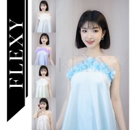 Floral Strip-Neck maxi pastel Dress - Silk Silk Silk Chiffon Material, Summer Dress - FLEXY Design