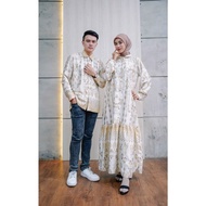 Couple Clothes for Husband and Wife, Batik, Muslim Sarimbit for Weddings - mocha, Men'skoko