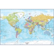 Large Blue Ocean World Wall Map X Detailed World Wall Map World Map Poster Laminated World Map Acade