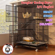 Dogelsy Sangkar Kucing 3/4 Tingkat 3 kaki Cat Cage 3/4 Level Foldable Pet Cage for Cats