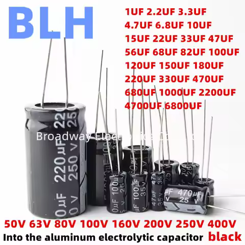 2-50PCS Aluminum Electrolytic Capacitor 50V 63V 80V 100V 160V 200V 250V 400V 47UF 56UF 68UF 82UF 100