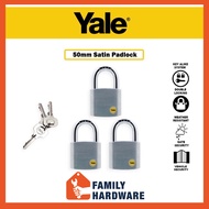 YALE Y120/50/127/3 3 pcs keyed alike 50MM SATIN CHROME BORON SHACKLE PADLOCK FAMILY HARDWARE