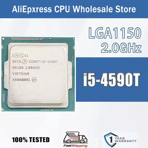 Intel Core i5-4590T 4 Core 4 Thread 2.0GHz 35W 6MB Cache 22nm Haswell DDR3-1333/1600 MHz SR1QJ LGA 1
