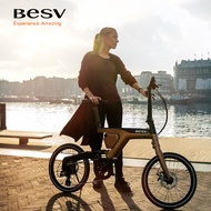 BESV Foldable Electric Moped Bicycle Men Women Small Portable Scooter Moped PSF1