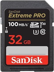 SanDisk 32GB Extreme PRO SDHC UHS-I Memory Card - C10, U3, V30, 4K UHD, SD Card - SDSDXXO-032G-GN4IN, Dark gray/Black