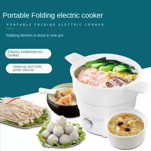 Folding Electric Cooker Pot Multifunction Mini Hot Rice Student Dormitory Noodle For Kitchen Home Tr