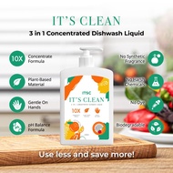 ITSC IT'S CLEAN 3 in 1 Concentrated Dishwash Liquid 1000ml Dish Washing Liquid Sabun Cuci Pinggan 洗碗