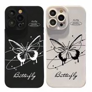 2 ชิ้น เคสโทรศัพท์ TPU ลายผีเสื้อแบบมินิมอลใหม่ เป็นมิตรกับผิว ป้องกันการตก เข้ากันได้กับ IPhone 17 