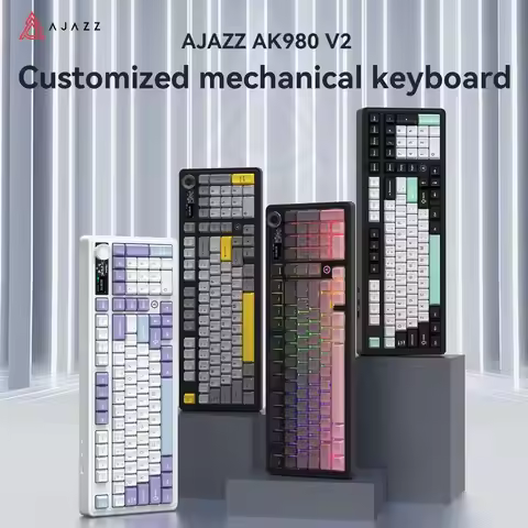 Ajazz Ak820/Ak820pro Gaming Mechanical Keyboard Bluetooth 5.1/Wireless/Wired C Custom Keyboard With 