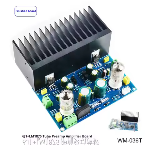 Audiophile 6J1 Tube LM1875 Amplifier HIFI Audio Vacuum Tube Amp Stone Amplifier 6J2 Finished Board