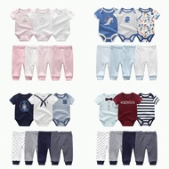 Kiddiezoom 7-piece fashion cartoon boy and girl cotton skin friendly fabric baby clothing set for 0-