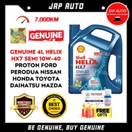 Genuine Shell Helix HX7 Semi Synthetic Minyak Hitam Engine Oil 10W-40 10W40 4L Proton Perodua Honda Toyota Daihatsu Ford