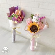 【畢業/謝師/生日禮物】紫色雪糕形包裝不織布手作花/ 白熊不織布手作花