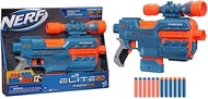 NERF Elite 2.0 Phoenix CS-6 Motorized Blaster, 12 Official NERF Darts, 6-Dart Clip, Scope, Tactical Rails, Barrel and Stock Attachment Points,Blue,orange,One Size