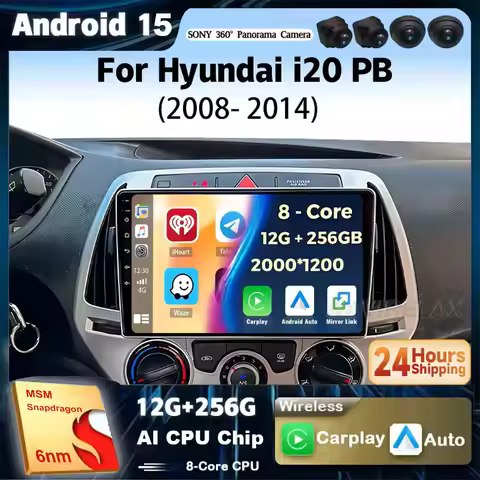 Android 15 For Hyundai I20 i20 2008 - 2014 Car Radio Multimedia GPS Navigation 2Din Carplay Autoradi