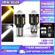 Dual color BA20D H4 Motorcycle Electric LED Headlight Bulbs Hight Low beam Motorbike Scooter ATV