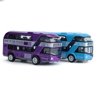 LEOTA Diecast Cars Toy 4 Wheels Gifts For Kids City Tourist Car Doors Open Close FLashing With Music Educational Toys Toy Vehicles Double Decker Bus