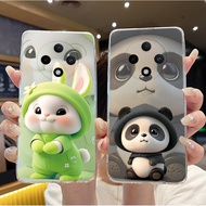 For OPPO F27 PRO 5G/F27 PRO+ 5G CPH2643 Bumper Silicone Soft TPU Clear Case Cute Panda Rabbit Cat He