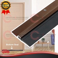 DOMINO 1M 100CM PVC RUBBER DOOR SEAL DOOR RUBBER DOOR BOTTOM WITH SCREWS AND TAPE (BROWN)