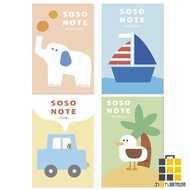 SOSO 32K Blank Notebook [Jiucheng Jiu Stationery] Fixed Page Notes Horizontal Line Diary 32K Notepad