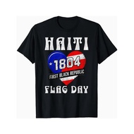 Mens Vintage Distressed Haiti Flag Day T-Shirt - 1804 First Black Republic Commemorative Design, Cot
