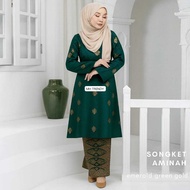 Kurung Pahang +free veil Songket Cotton Floral design songket tenun Muslimah Fashion Permpuan lates 