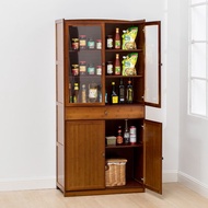 💘&amp;Simple Cupboard Kitchen Old-Fashioned Small Cupboard Breathable Household Sideboard Cabinet Economical Tea Cabinet Bam
