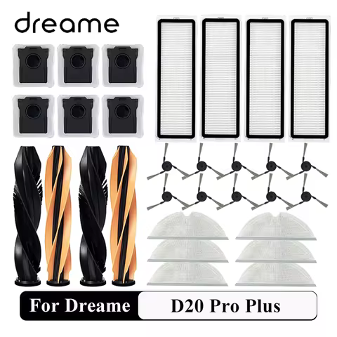 Dreame D20 Pro Plus / D20 Pro Parts Main Brush Hepa Filter Dust Bag Mop Cloth Replacement Accessorie