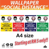 Covid 19 SOP Awareness (Sosial Distance) - Wallpaper/ Poster  [A4]