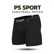 Private Structure กางเกงชั้นในชาย รุ่น PS Sport Anti-Bac Textile Mid Waist Boxer Brief - Black [4340