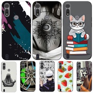 For Motorola Moto E6S E6i Case Phone Cover Protective Soft Silicone Black Tpu Case Funny Animals