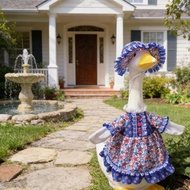 [tenlzsp0bc] Porch Goose Outfit 4th of July Bird Decoration Yard Ornament Soft Skirt for Outdoor Gar