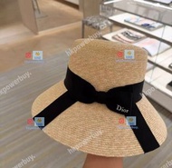 新款 DIOR迪奧 麥桿漁夫帽 認準hkpowerbuy. 冷帽 遮陽帽 棒球帽 禮物 旅遊 戶外