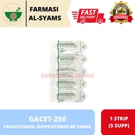 GACET-250 PARACETAMOL SUPPOSITORIES BP 250MG (1 STRIP)